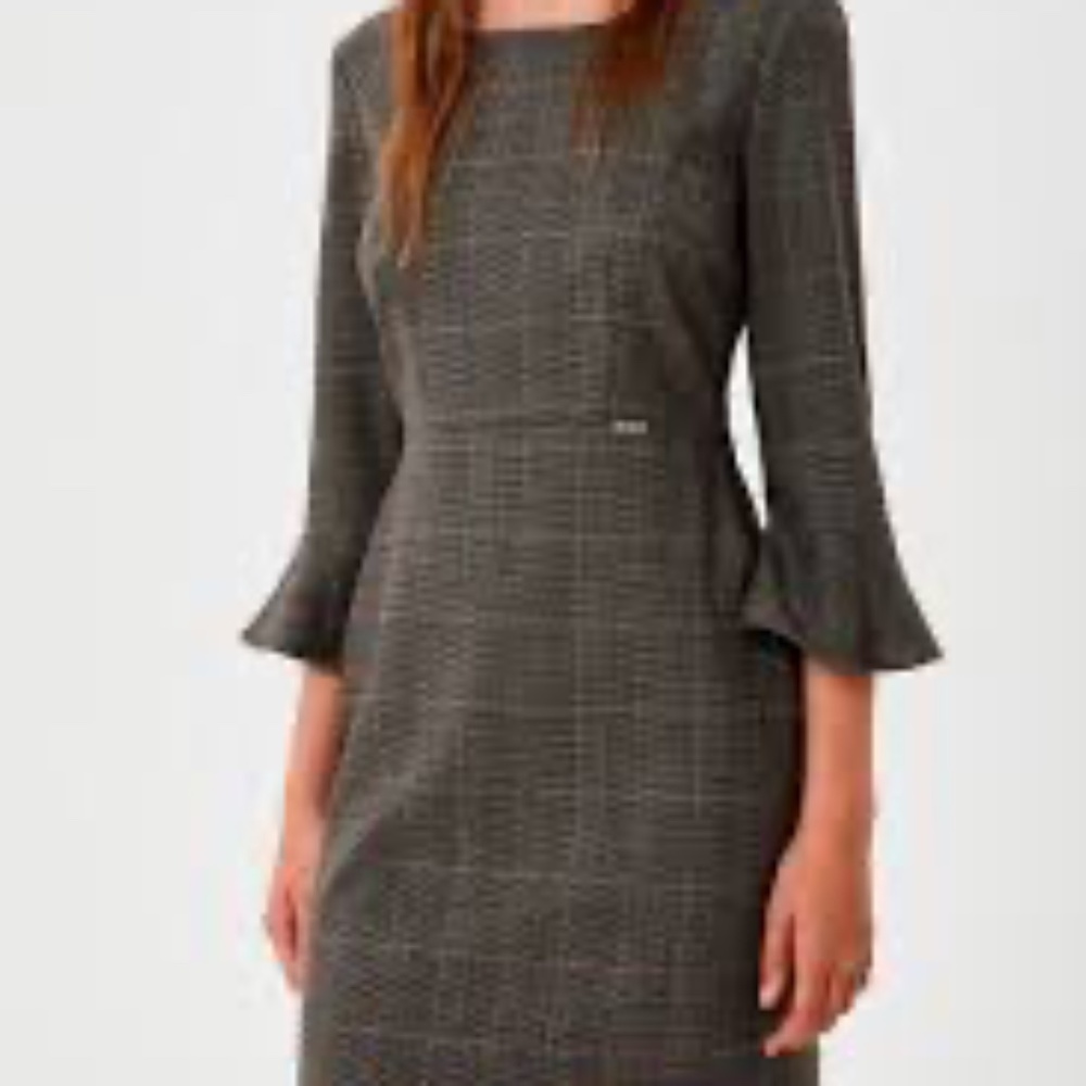 Liu Jo Milano Plaid Gray Brown Dress Size 6